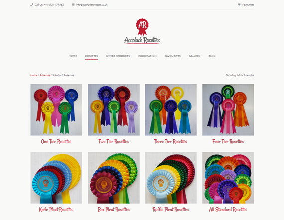 You can choose to browse our Standard Rosettes by the number of tiers or the pleat style.